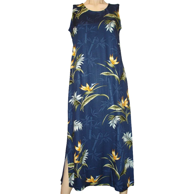 New Markdowns Bamboo Paradise Navy Long Tank Dress