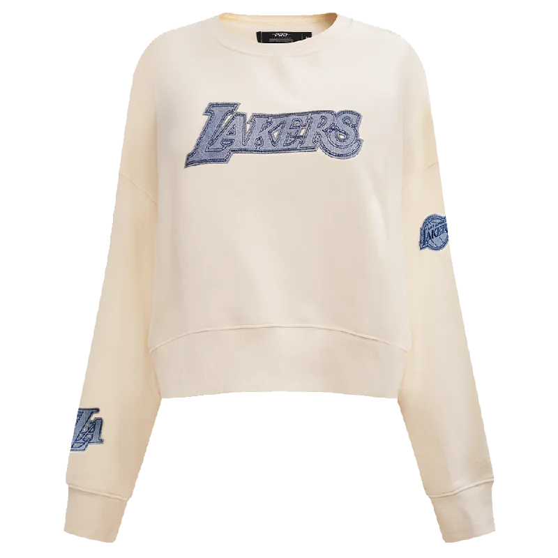 Early Bird Discount SUDADERA DE CUELLO REDONDO NBA LOS ANGELES LAKERS VARSITY BLUES PARA MUJER