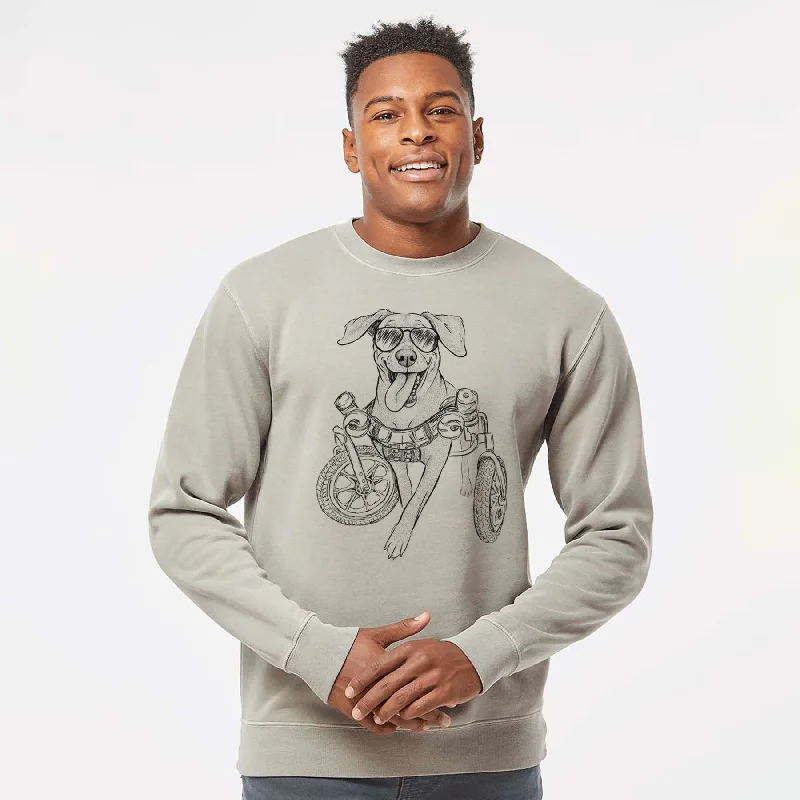 Today Only Aviator Hannah the Pitbull Mix - Unisex Pigment Dyed Crew Sweatshirt