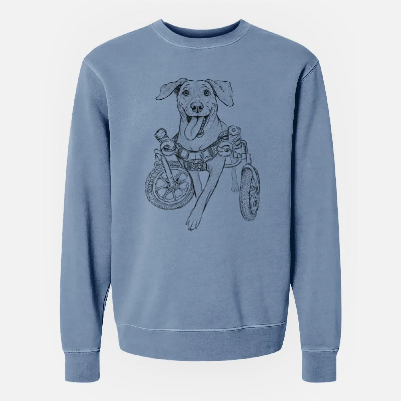 Super Deal Bare Hannah the Pitbull Mix - Unisex Pigment Dyed Crew Sweatshirt