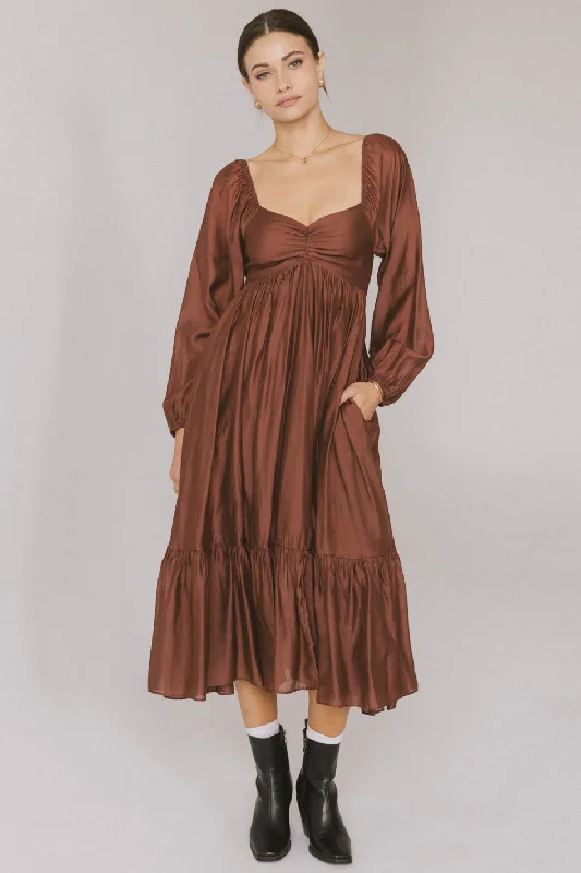 Big Discounts Rael Midi Dress in Brown