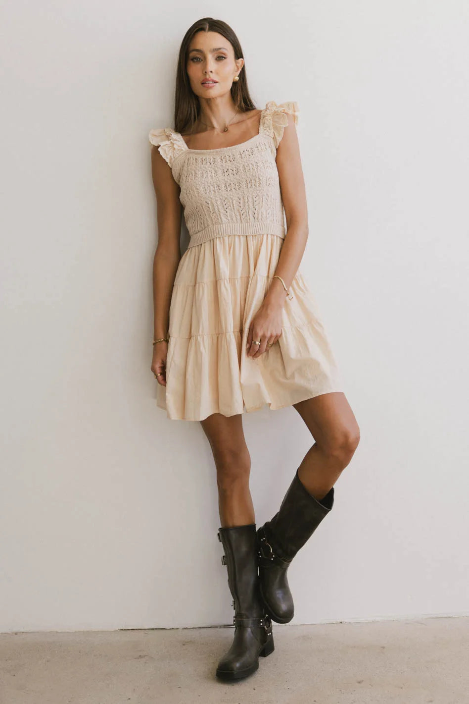 Value Deals Lindie Knit Bodice Mini Dress