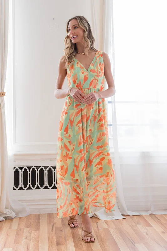 Fantastic Deals Vibrant Sleeveless Summer Maxi Dress