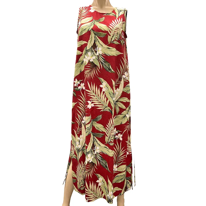 Weekend Deal White Ginger Red Long Tank Dress