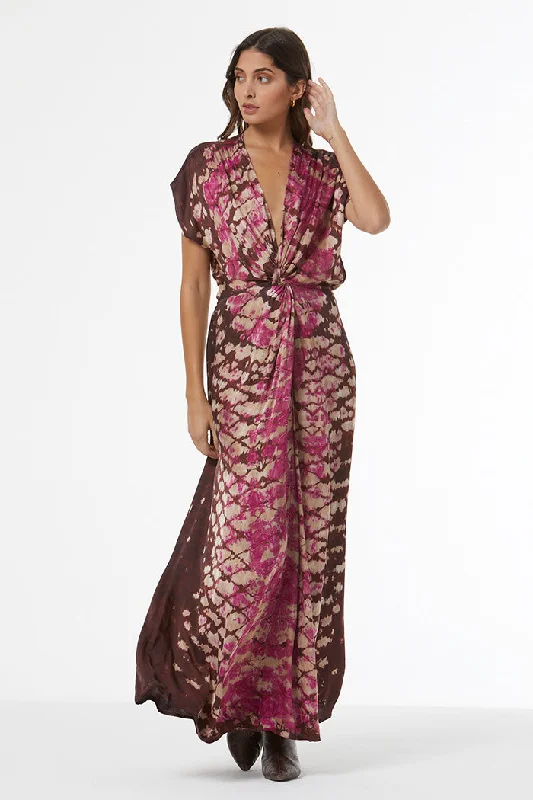 Price Smash Hellen Satin Dress // Wild Orchid Boa Wash