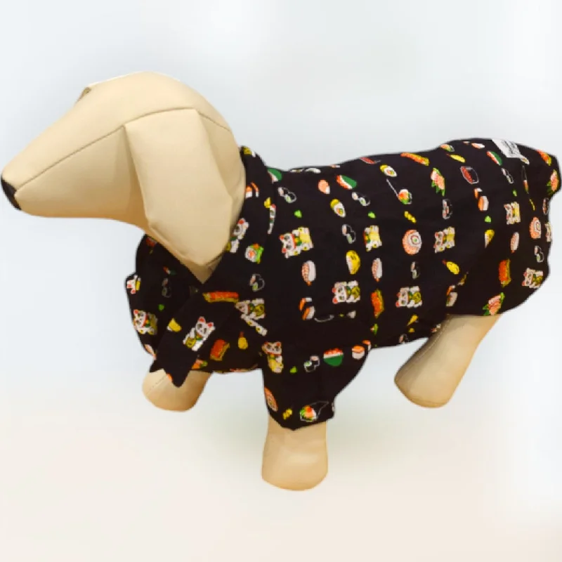 Online Exclusive Dog's Shirts | Maneki Neko Print | Black
