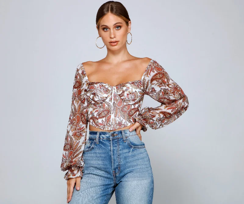 Fantastic Offers Lookin' Fresh In Floral Chiffon Crop Top
