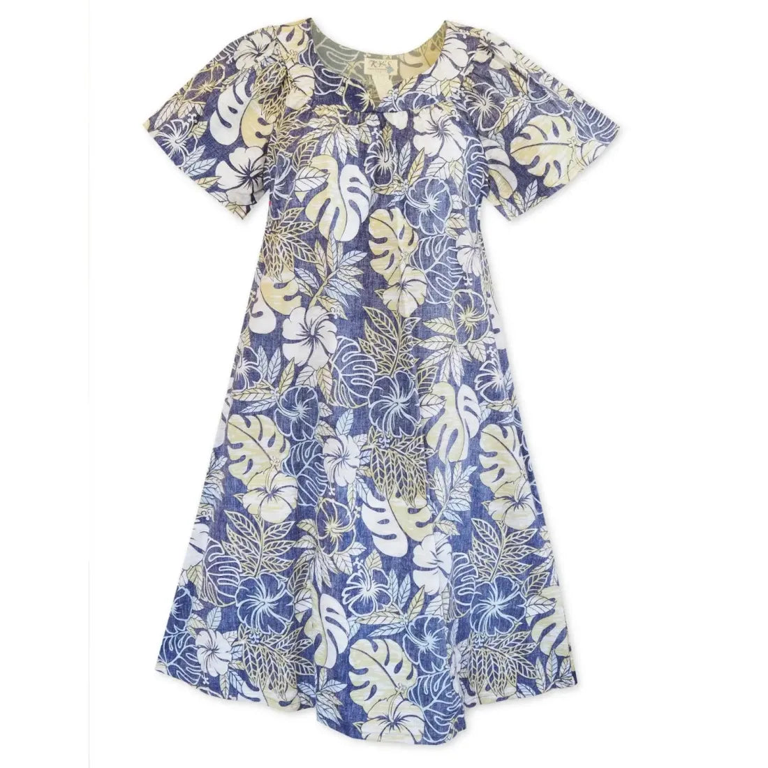 Final Sale Maunawili Blue Hawaiian Tea Muumuu Dress