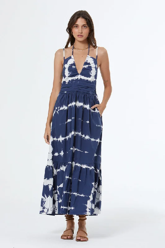 Low Prices Tally Dress // Vintage Indigo Grid Wash