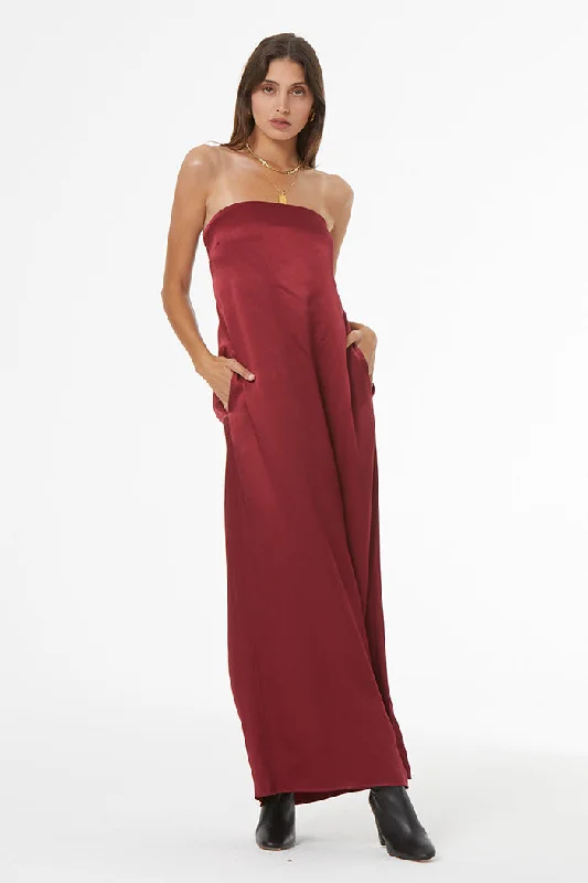 Stock Clearance Nula Dress // Garnet