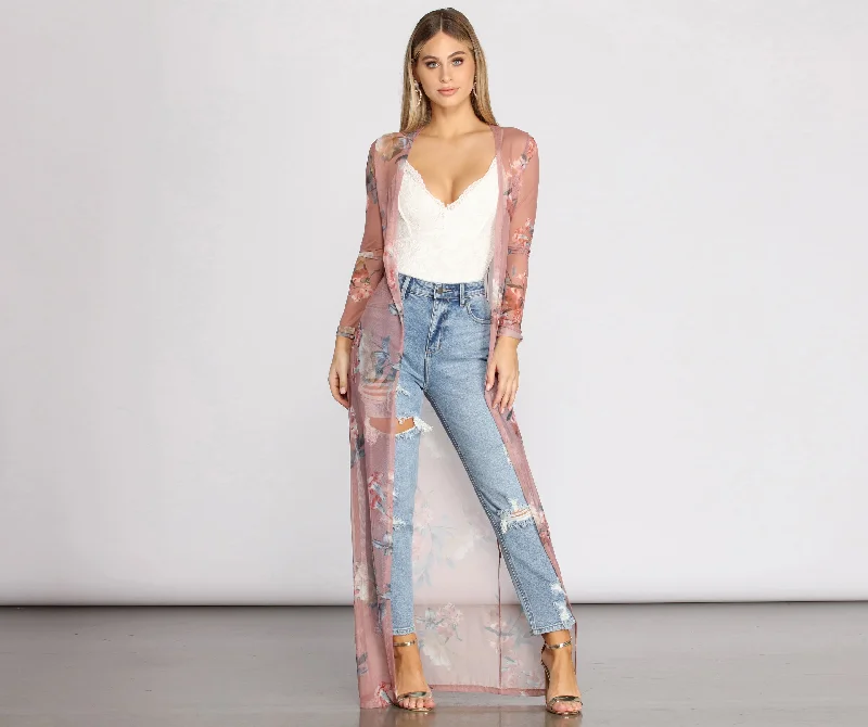 Price Break Fave Floral Mesh Duster