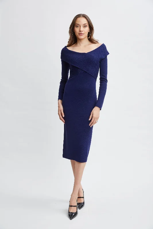 Special Buy Off Shoulder Wool Sweater Dress