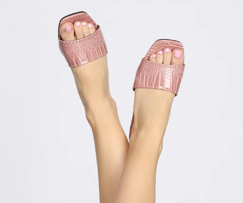 Extra Savings Peep The Pedi Square Toe Croc Sandals
