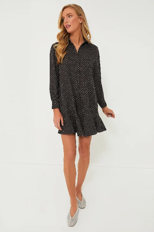 Price Cut Espresso Dot Crepe Callahan Shirt Dress