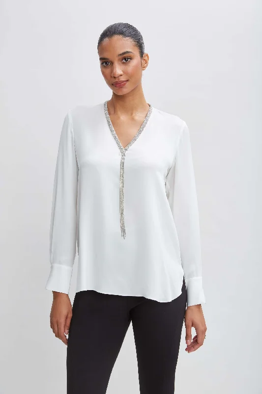 Low Prices Silk Long Sleeve Chain Shirt
