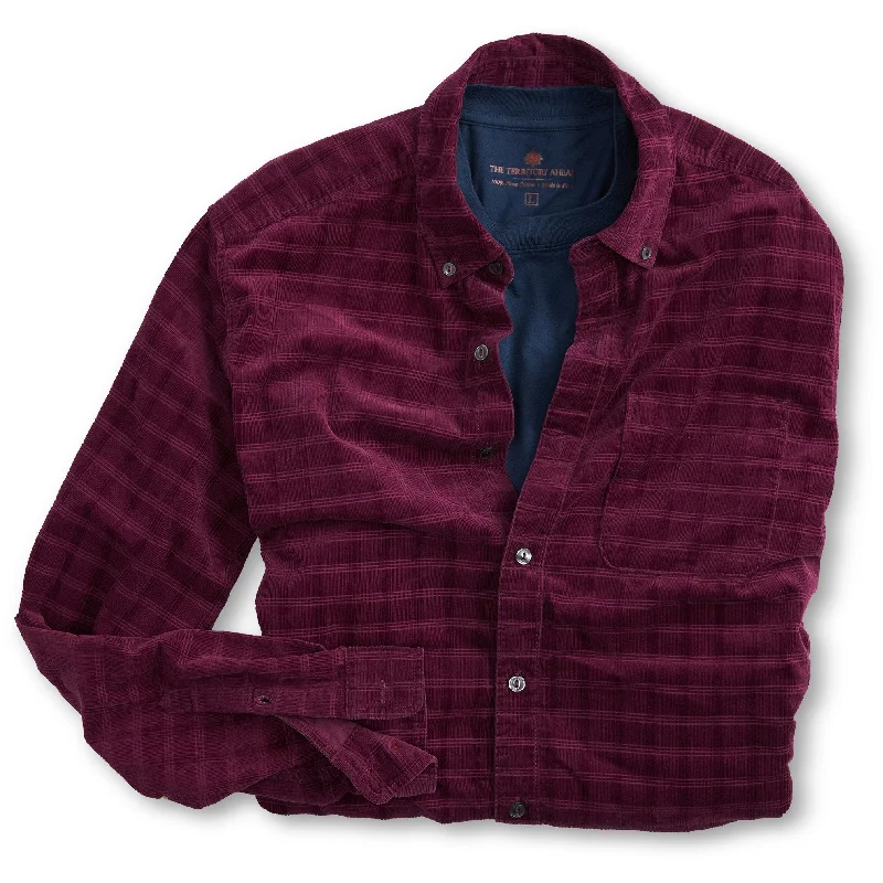 Year-End Sale Territory Ahead Men's Tall Long Sleeve Jacquard Plaid Shirt
