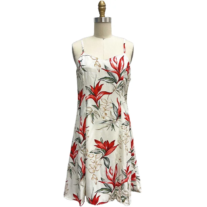YEAR-End Clearance Heliconia Paradise Cream Spaghetti Dress