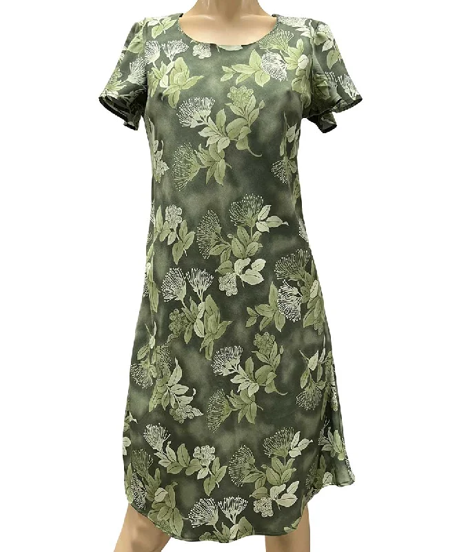 Savings Galore Ohia Sage A-Line Dress with Cap Sleeves