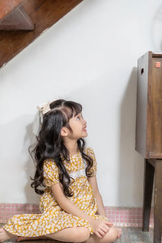 Doorbuster Deal Vintage Floral Dress in Yellow (In-Stock)