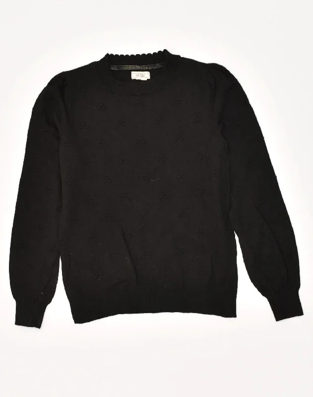 Unmissable Offer FAT FACE Womens Crew Neck Jumper Sweater UK 12 Medium Black