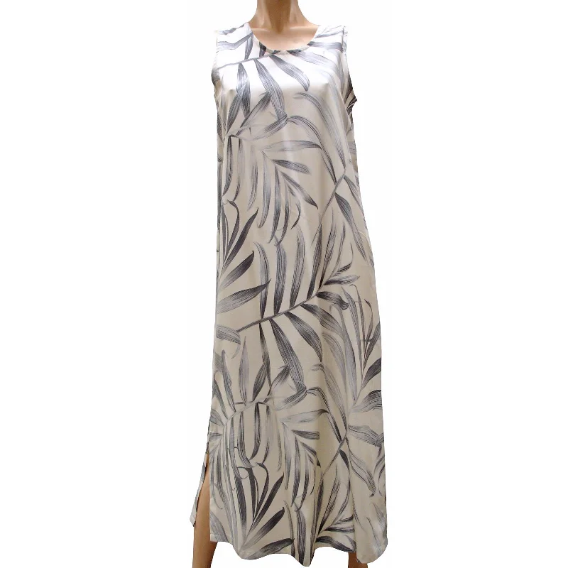 Instant Savings Islander Fronds Cream Long Tank Dress