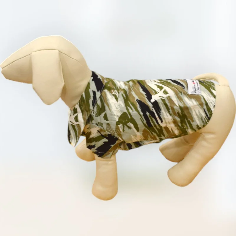 Price Blitz Surfer Camouflage Hawaiian Dog's Shirt