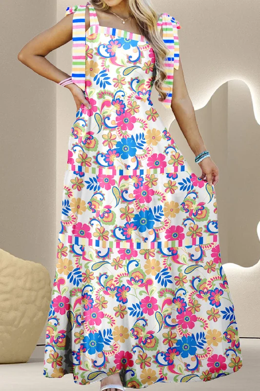 Big Savings Floral Sleeveless Summer Maxi Dress