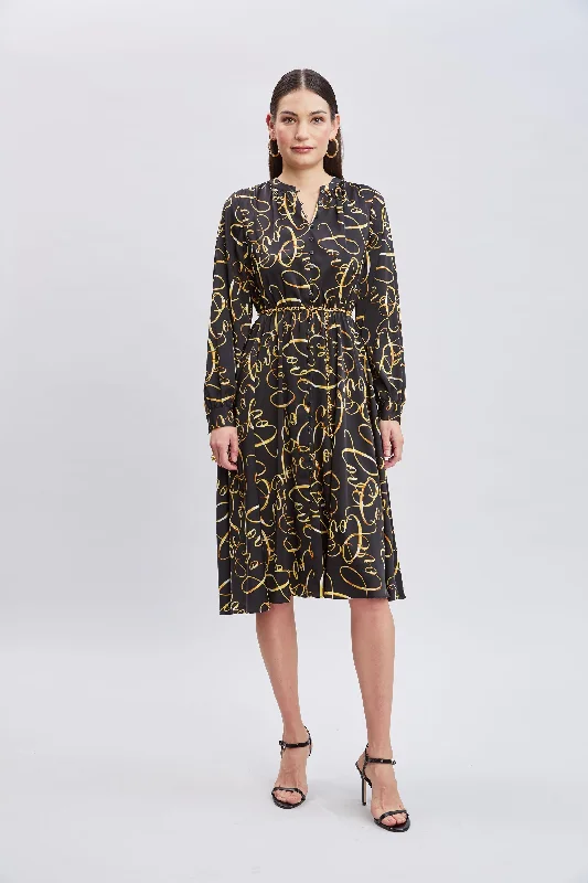 Early Bird Discount T-Tahari Letter Print Chain Dress