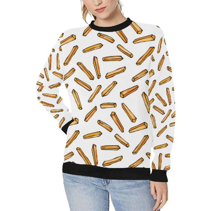 Savings Galore French fries potato pattern Women's Crew Neck Sweatshirt